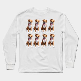 Boxer dog pattern Long Sleeve T-Shirt